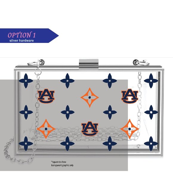 Auburn pattern (Double Sided) Clear Acrylic Clutch - Picture 1 of 2
